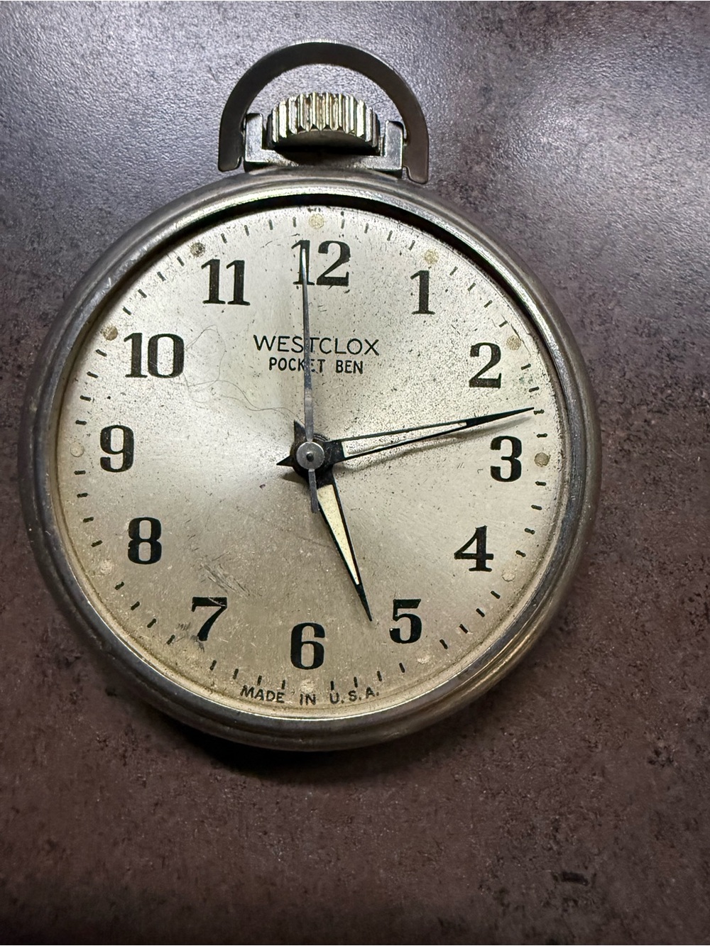 VINTAGE WESTCLOX POCKET BEN POCKET WATCH MANUAL WIND UP (READ DESC)
